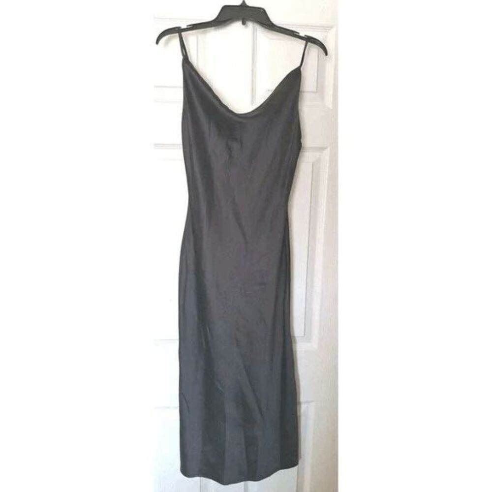 Womens Satin Midi Slip Dress